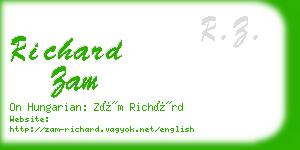 richard zam business card